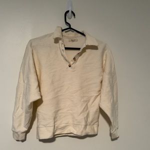 Cream Knit Madewell Long Sleeve Polo